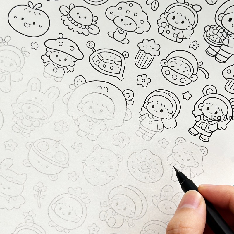 Food And Snacks Coloring Book - Endişe Giderici El Çizimleri Kitabı, Çizim