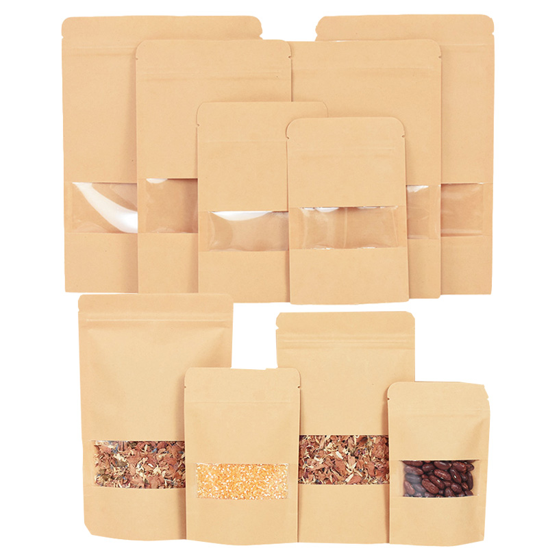 Food Day Snacks - 20/50 adet Kraft Kağıt kilitli poşetler