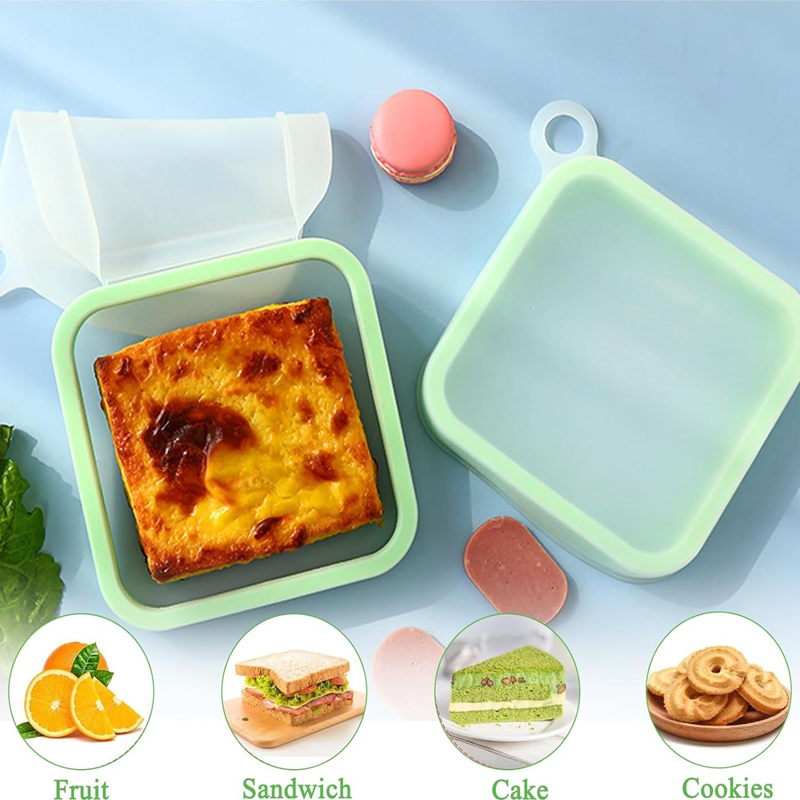 Food Snacks Wholesale - Silikon Sandviç Tost Bento kulplu kutu