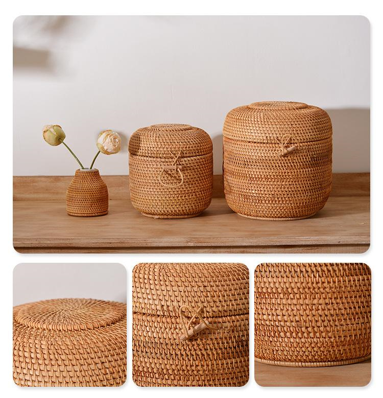 Handwoven Rattan çay saklama k - Food Snacks Wholesale incelemesi ve fiyatı